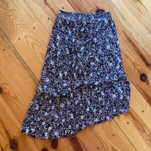 Wild Skye Black Floral Skirt